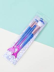 Electroplating Mermaid Makeup Brushes Set 4 Highly Attractively + Practical And Easy Makeup Without Lag Professional Makeup Tools For Gifts For Your Own Use Portable Valentine's Day Gift New Year Gift,Brush Set,Makeup Brush Kit,Make Up Brush Set,Make Up Set Complete,Makeup Brush Set,Complete Makeup Kit,Brush Kit,Brushes Makeup Set,Makeup Gift Set,Set,Giveaways,Professional Makeup Brushes,Complete Makeup Set - Multicolor - View 2