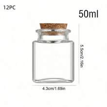 12/24/48个装方形玻璃瓶带盖，小玻璃罐，多用途小瓶，适用于糖果、药品、香料、DIY工艺品、礼品、生日、婚礼和派对等场合。 - 彩色 - 查看 9