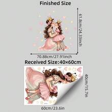 BRUP 1/2sheets Pink "Mother's Day" Mother And Daughter Wall Stickers, Removable Crown Love Star Wall Decals For Girls Bedroom Nursery Kids Room Decor - Multicolor - View 14