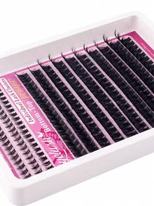 150D Cartoon Style Eyelash Cluster, Hedgehog Shaped Lashes + Lower Lashes, Natural Effect, Mink Material, 210/190 Pieces DIY Eyelash Extension 6-16mm Mixed Length Fluffy Bundled, Cat Eye Dramatic Wet Effect False Eyelashes, Segmented False Lashes, Reusable, Suitable For Daily Makeup, Parties And Celebrations, Creates A Voluminous Look - D - 查看 6