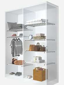 Divisores de almacenamiento ajustables - No se requiere perforación, adecuados para armarios, cocinas y baños, divisores retráctiles que ahorran espacio - Multicolor - Ver 6