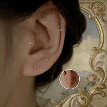 4件套经典闪亮奢华金色珍珠银耳环 - 耳堵 - 查看 10