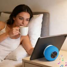 Shower Speaker,MINI PHONE Wireless Speaker, Electronics Gifts Mini Portable Speaker With Suction Cup And Mic For Bathroom - Blue - View 6