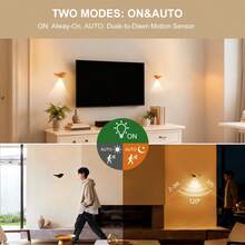 Modern LED Magnetic Sensor Wall Light, Wireless LED Motion Sensor Wall Lamp, Dimmable Wall Mounted Decorative Light, Wireless Sensor Night Light, LED Wireless Bedroom Bedside Lamp, For Corridor, Bathroom, Bedroom, Kitchen, Cabinet, Stairs, Entrance, Table, Wardrobe, Home Decor, Living Room Decor - Multicolor - View 6
