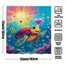 1件装海岸海龟主题浴帘，航海海洋主题浴室装饰，饰有海马、海星、贝壳和珊瑚礁图案，简约蓝米色海洋生物防水面料浴帘，适合海滨别墅风格的浴室装饰，也适用于沿海小屋、海滩别墅和现代家居。大号浴帘套装，带挂钩，易于安装。 - I - 查看 3