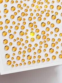 1pc Gold Face Gems Glitter Body Glitter 3D Gem Stickers Makeup Rhinestone Stickers Y2K Style Music Festival DIY Eyes Face Jewel - Multicolor - View 6