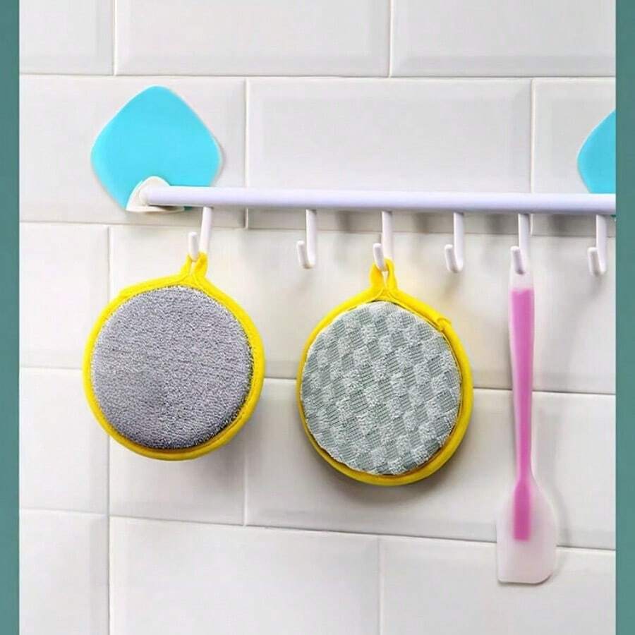 This Double-Sided Sponge Can Be Hung For Various Applications. The Sponge Is Soft And Protects Items, While The Frosted Side Removes Dirt. - A - 查看 1