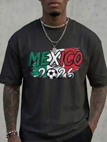 2026 FIFA World Cup Men's Plus - Size T - Shirt With Mexico 2026 Soccer Graphic, 100% Cotton Breathable Comfortable Essential For Cheering On Your Team - 黑色 - 查看 6