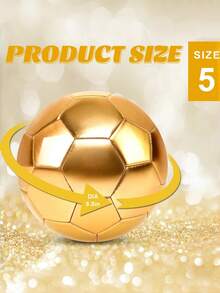 Durable Gold Soccer Ball - Wear-Resistant PU Material, Suitable For Matches And Training, Outdoor Sports Equipment - A - View 2