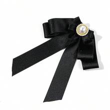 1件女士简约时尚优雅纯色双层蝴蝶结仿珍珠配饰领结，适合搭配衬衫，出席重要场合、晚宴、派对等各种场合，也是送给闺蜜、毕业典礼、迪斯科舞会的理想礼物。 - 彩色 - 查看 17