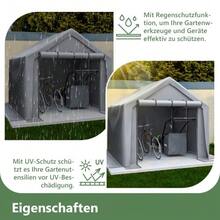 Grey Bicycle Shelter/Tool Shed 160 X 220 X 165 Cm With Roll-Up Door - Waterproof PE Material - Grey - View 3