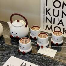 120毫升迷你浓缩咖啡杯，可爱脚印图案，家用便携式咖啡牛奶杯 - 彩色 - 查看 5