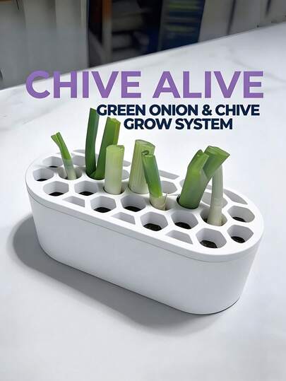 12-Grid Automatic Watering Coriander Planter Box, Kitchen Counter Hydroponic Planting Box Suitable For Green Onion, Scallion And Vegetable Regrowth