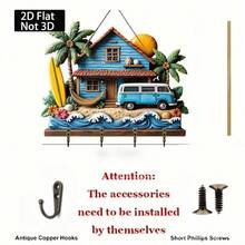Wooden 2D "Home Sweet Home" Wall Decor Key Holder - Multicolor - View 10