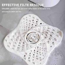 1/2/4pcs White Modern Home Silicone Sink Drain Strainer, Anti-Slip Suction Cup Drain Filter, Bathroom Shower Tub Kitchen Laundry Room Anti-Clogging Strainer - Rotation - View 3