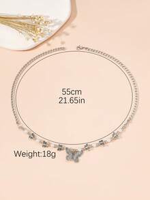 新款时尚仿珍珠蝴蝶项链，个性化复古嘻哈吊坠项链，女士款 - 蝴蝶珍珠項鍊 - 查看 2