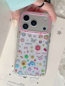 Elegant Transparent Gold-Plated Spring Flower & Butterfly Design Phone Case, Suitable For IPhone 17 Pro Max, 16 Pro, 15 Pro, 14, 17 Pro, 13, Girlish Style, Anti-Drop - Multicolor - View 6