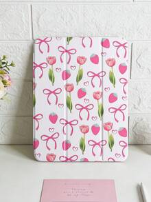 1 chiếc ốp lưng máy tính bảng vẽ họa tiết nơ, trái tim, dâu tây, hoa tulip, tương thích với iPad Mini 4/5/6/7, Air/Air2, 9.7/10.2/10.5, Air 4/5, Pro 11 inch, thế hệ thứ 10, Air 11 inch (M3) 2025, (A16) 11 inch thế hệ thứ 11 2025, Galaxy Tab A8 10.5 inch 2022. Bao gồm khe cắm bút cảm ứng, chân đế gập ba, bảo vệ cạnh mềm TPU, chức năng ngủ/thức từ tính, thiết kế trang nhã/minh họa/dễ thương/vui nhộn/cá tính. - Nhiều màu - Xem 3