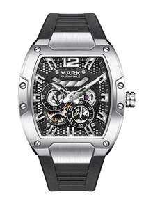 1枚男士自动机械表，星舰设计，大表盘机械腕表，时尚简约，男士理想礼物 FW-6850 - 均碼 - 查看 10