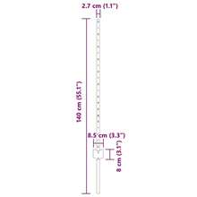 Zaunpfosten 5 pcs Silber 100 cm Stahl - A - Visualizzare 8