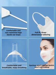 50/10pcs High Quality Adult Disposable 5D 3D KN95 Protective Face Mask, 4-Layer Design, Unisex - Multicolor - View 3