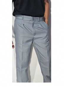 Basic Traditional Dress Pants, All Loose Fit. - màu xám khói - Xem 3
