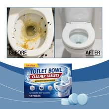 Jakehoe 12pcs Toilet Cleaning Tablets, Bathroom Toilet Cleaner Removes Stains & Limescale, Freshens & Brightens - Solid State - View 2