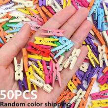 Mini Wooden Clothespins, Colorful Wood Clips, Photo Clips, DIY Craft Clips, Christmas Decoration, Wedding Decor, Party Supplies, Photo Wall Clips, Hanging Pegs, Small Wooden Clips - Random Color - View 16