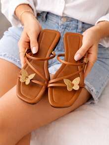 Sandália Rasteira Rasteirinha Feminina Boho Confortável Casual Detalhes Com Brilho Strass Luxo Elegante e Sofisticada Verão Cores Preta Rosê Nude Caramelo - Caramelo - Visão 13