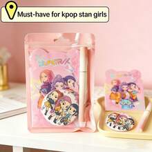 1 Set HUNTRIX Pink Demon Hunter Stationery Set, Cute Macaron Style Luxury Exquisite Gift, Suitable For Young Girls Daily Study, Writing, Diary, Holiday Gift - Multicolor - View 6