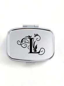 A-Z Letter Pattern Square Pill Box, 2 Portable Medication Storage Compartments, Mini Metal Storage Box, Portable Jewelry And Pill Case, Personalized Creative Gift With Name Tag, Suitable For Travel, Outdoor Activities, Bags, Pockets, Can Be Used As Wedding Gifts, Gifts And Reception Decorations, Unique Decorative Travel Storage Box, Gift For Friends (Letter A-Z) Medicine Bag First Aid Bag Medicine Organizer Pill Organiser Pill Container For Home For Outdoor Cruise Essentials Travel Essential - Multicolor - View 22