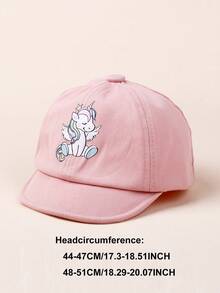 1pc Baby/Toddler/Little Girls' Soft Brim Sun Protection Baseball Cap, Windproof Hat For Spring, Summer, Autumn, Winter - Unicorn - View 2