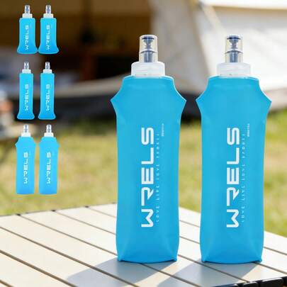  1 Bình nước silicon gấp gọn WRELS, chống rò rỉ, nhẹ và dễ mang theo. Rất phù hợp cho chạy bộ, tập thể dục, đạp xe, cắm trại và các môn thể thao ngoài trời khác. Bình nước thể thao, bình gấp gọn, phụ kiện chạy bộ & thể dục, bình nước cắm trại.