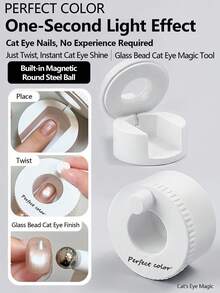 2026 Upgraded 360° Rotating Cat Eye Magnetic Tool, Evenly Strong Magnet Cat Eye Nail Tool, Excellent Light Absorption, Easy To Create Glossy Effect, Suitable For DIY Beginners (White), Recommended Perfect Color - Multicolor - View 1