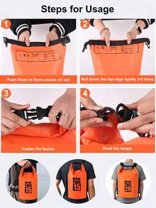 1pc Outdoor Camping Beach Waterproof Dry Wet Separation Backpack, Adjustable Shoulder/Backpack Strap, Portable Multi-Function Large Capacity Waterproof Backpack, Suitable For Beach, Rafting, Hiking, Swimming, Travel And Vacation, Unisex - Multicolor - View 6