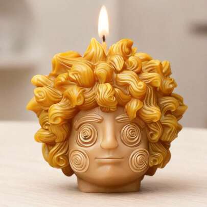 艺术卷发头硅胶模具，树脂模具，适用于制作肥皂、石膏、聚合物粘土和树脂DIY工艺品模具，是情人节、复活节、母亲节和生日礼物的完美选择。