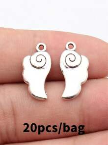 20pcs 20x10mm Angel Wings Charms Pendant For DIY Jewelry Making Necklace Keychain Phone Chain Bracelet Making Accessories Handmade Craft Making Findings - Angel Wings - View 9