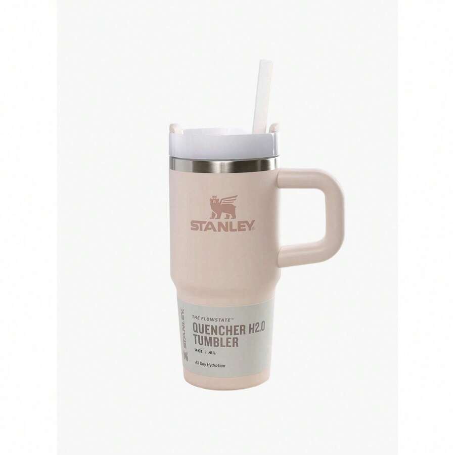 STANLEY - The Quencher H2.0 FlowState™ Tumbler 14OZ With Handle & Straw, Stainless Steel Vacuum Travel Mug, Leakproof Lid, Large Capacity Cup, Keeps Drinks Cold All Day, For Water, Coffee, Iced Drinks 10-12818-014 - 014 玫瑰石英 2.0 - 查看 1