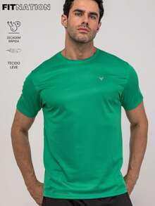 FITNATION Men's Fitness Gym T-Shirt In DRYFIT Fabric That Dries Sweat Quickly - 綠色 - 查看 1