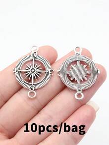 10pcs 33x24mm Compass Connector For DIY Bracelet Making Necklace Making Jewelry Making Handmade Craft Findings - Compass Connector - View 10