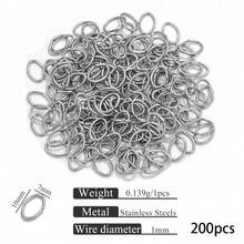 200pcs Stainless Steel Oval Split Rings, For Jewelry Making, DIY Accessories, Double Loop Open Connectors - Silver 1 - View 11