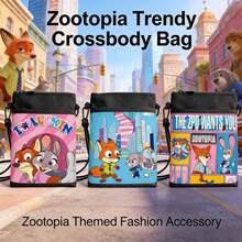 Túi đeo chéo vai MINISO họa tiết Zootopia dễ thương, nhiều kiểu dáng thời trang, nhỏ gọn và tiện dụng, phù hợp cho trường học, hoạt động ngoài trời, thể thao, sử dụng hàng ngày, làm quà tặng. - Kiểu ngẫu nhiên [1 chiếc] - Xem 3