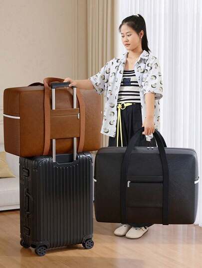 1PC Extra Large Bedding Storage Bag, Non-Woven Fabric Organizer With Sturdy Handles, Transparent Window & Label Pocket, Waterproof Dustproof Container For Quilts, Comforters & Seasonal Clothes, Ideal For Closet & Bedroom Organization