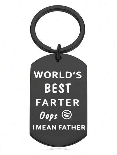 1pc World's Best Farter Stainless Steel Keychain, Minimalist Bag Pendant Gift For Father's Birthday And Holidays