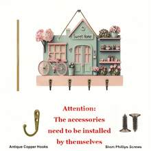 Wooden 2D "Home Sweet Home" Wall Decor Key Holder - Multicolor - View 13