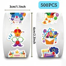 500张普珥节主题贴纸 - 普珥节卷装贴纸，美观实用，可用于剪贴簿、日记本、笔记本电脑、保险杠、滑板、水瓶、电脑、手机、贺卡、相册、家具等装饰。 - 查看 4