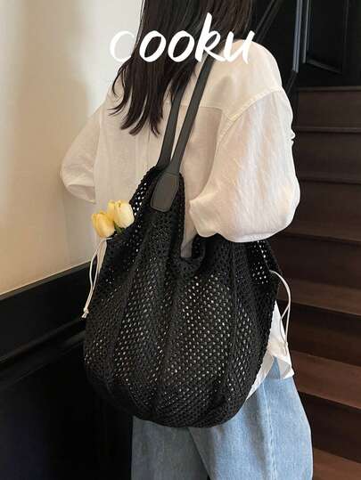 1 chiếc túi xách đeo vai một bên kiểu dáng thời trang mới, túi xách dệt dung tích lớn dành cho nữ, phù hợp cho tiệc tùng, dạ hội, đi làm hàng ngày, có thể đựng điện thoại, gương, chìa khóa, son môi, ví, lý tưởng làm quà Giáng sinh, Ngày của Mẹ, quà sinh nhật.