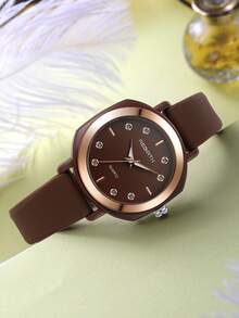 1件装女士休闲硅胶时尚百搭石英腕表，适合日常佩戴 - 均碼 - 查看 2