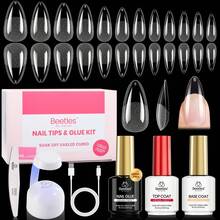 Beetles Gel Nail Kit Short Almond Gift Spree Easy DIY Extension Set Gift For Women - Almond Medium 288pcs - 查看 1