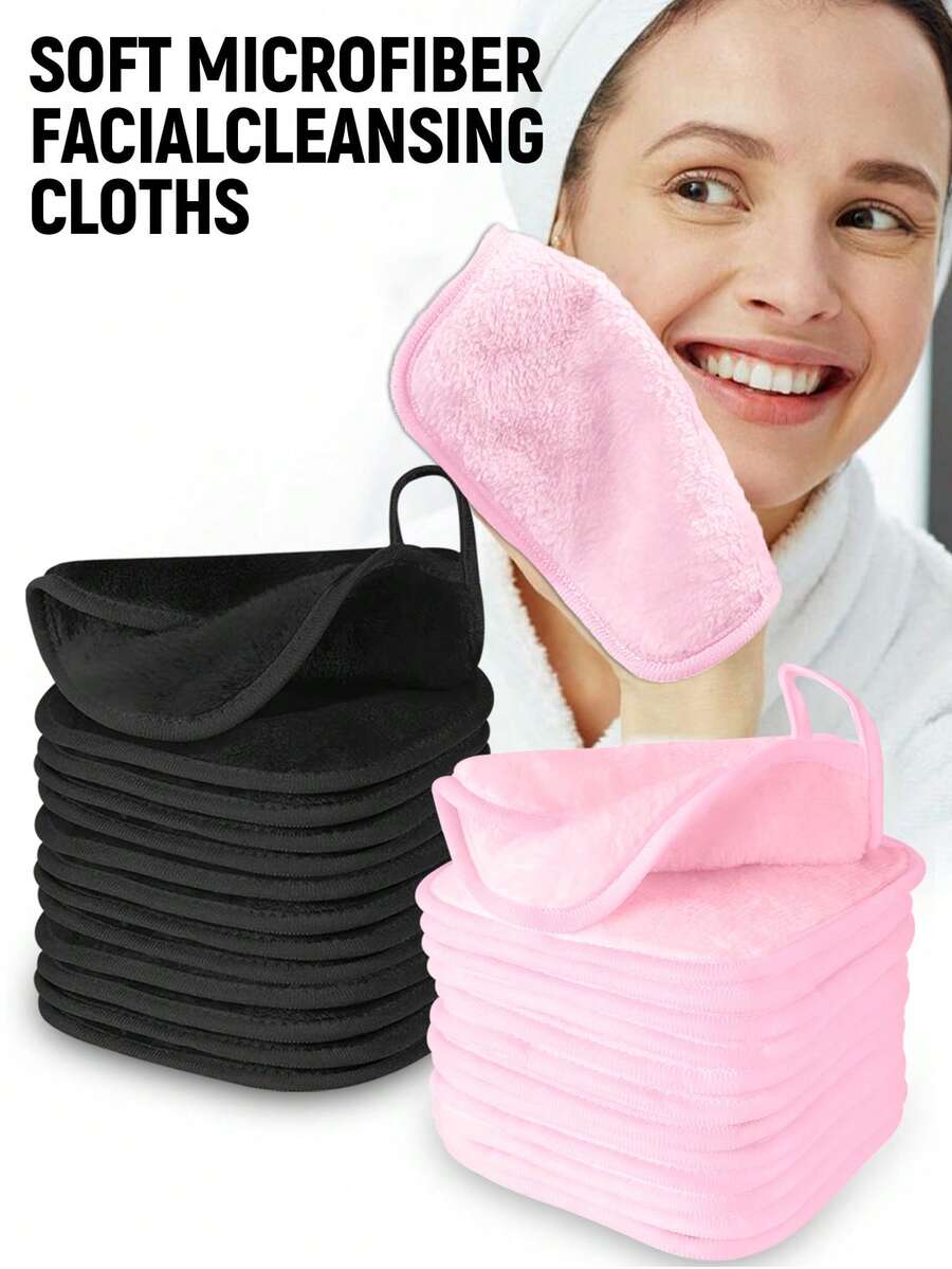12pcs Reusable Makeup Remover Pads With Edge Design, Slouchy Washable Makeup Remover Pads, 6/3/1 Pcs Set